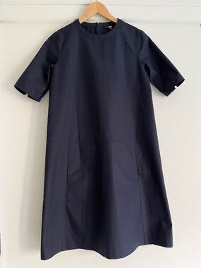Uniqlo 100% cotton navy shirt dress S